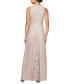 Sequin Lace Cascading Ruffle Gown