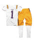 LSU Tigers Preschool Boys and Girls Football Pajama Set - White, Gold