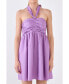 Women's Ruched Halter Neck Flounce Dress