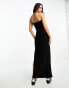 Фото #3 товара ASOS DESIGN slinky sheer cut out maxi dress in black