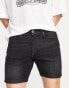 Фото #1 товара DTT skinny fit denim shorts in washed black