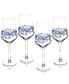 Blue Italian Wine Glasses, Set of 4 Бело-синий - фото #1