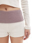 Фото #2 товара Reclaimed Vintage mini hot pant short with fold over waistband in cream