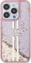 Guess Guess GUHCP15LLFCSEGP iPhone 15 Pro 6.1" różowy/pink hardcase Liquid Glitter Gold Stripes