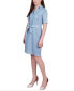 Фото #3 товара Petite Short Sleeve Zip Front Dress