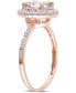 Фото #4 товара Кольцо Macy's Morganite & Diamond Double Halo