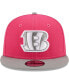 Men's Pink, Gray Cincinnati Bengals 2-Tone Color Pack 9FIFTY Snapback Hat