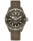 ფოტო #1 პროდუქტის Men's Swiss Automatic Captain Cook Diver Green Rubber Bracelet Watch 43mm