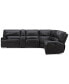 Фото #3 товара Binardo 136" 6 Pc. Zero Gravity Leather Sectional with 3 Power Recliners and 1 Console, Created for Macy's