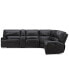 Фото #3 товара CLOSEOUT! Binardo 136" 6 Pc. Zero Gravity Leather Sectional with 3 Power Recliners and 1 Console, Created for Macy's