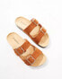 Фото #8 товара Glamorous Wide Fit double strap footbed sandals in tan