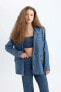 Фото #6 товара Afra x DeFacto Oversize Fit Jean Ceket C3381AX24SM