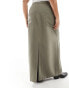 4th & Reckless Plus exclusive tailored column maxi skirt in olive