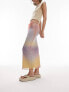 Фото #5 товара Topshop Petite mesh pastel blurred printed picot trim midi skirt in multi