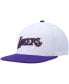 Men's White and Purple Los Angeles Lakers Hardwood Classics 50th Anniversary Snapback Hat White, Purple - фото #4