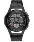 ფოტო #1 პროდუქტის Men's Chronograph Curv Black Leather Strap Watch 44mm