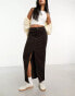 ASOS DESIGN cord maxi skirt in chocolate