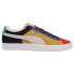 Фото #1 товара Puma Suede Classic 21 Lace Up Mens Black, Yellow Sneakers Casual Shoes 381773-0