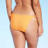 Juniors' Ribbed String Cheeky Bikini Bottom - Xhilaration™ Orange Size M