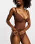 Фото #1 товара ASOS DESIGN Fuller Bust Mila mesh smoothing underwired body in brown