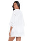 ფოტო #3 პროდუქტის Women's Cotton Embroidered Dress Cover-Up