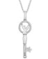 Фото #1 товара Enchanted Disney Fine Jewelry diamond Tinker Bell Key Pendant Necklace (1/10 ct. t.w.) in Sterling Silver, 16" + 2" extender