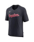 ფოტო #3 პროდუქტის Men's Navy Cleveland Guardians Authentic Collection Pregame Raglan Performance V-Neck T-shirt