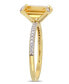 ფოტო #4 პროდუქტის Citrine (1-1/2 ct.t.w.) and Diamond (1/10 ct.t.w.) Ring in 10k Yellow Gold