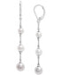 ფოტო #1 პროდუქტის Cultured Freshwater Pearl (5-7mm) Graduated Linear Drop Earrings in Sterling Silver