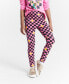 Фото #1 товара Girls Checkerboard-Print Full-Length Leggings, Created for Macy's