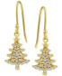 ფოტო #1 პროდუქტის Cubic Zirconia Christmas Tree Drop Earrings, Created for Macy's