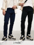 Фото #1 товара ASOS DESIGN 2 pack skinny chinos in black and navy