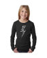 ფოტო #1 პროდუქტის Big Girl's Word Art Long Sleeve T-Shirt - Lightning Bolt