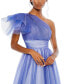 Фото #4 товара Women's Glitter Ombre Ruffled One Shoulder Ball gown