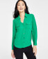 Фото #1 товара Petite Button-Front Blouse, Created for Macy's