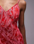 Фото #4 товара Topshop lace cami midi dress in pink and red