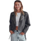 ფოტო #1 პროდუქტის Women's Faux Leather Biker Jacket