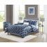 Фото #1 товара 5pc Full/Queen Zara Charmeuse Geo Print Comforter Bedding Set - Navy