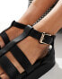 Фото #3 товара Bershka flatform gladiator sandals in black