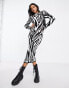 Фото #4 товара I Saw It First knitted midi dress in zebra print