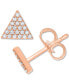 ფოტო #2 პროდუქტის Diamond Pavé Triangle Stud Earrings (1/10 ct. t.w.) in 10k White, Yellow or Rose Gold