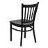 Фото #1 товара Hercules Series Black Vertical Back Metal Restaurant Chair - Mahogany Wood Seat