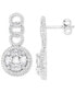 ფოტო #1 პროდუქტის Cubic Zirconia Multi-Cut Ridged Multi Circle Drop Earrings