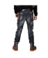 ფოტო #2 პროდუქტის Men's Cut & Sewn Detail Curved Leg Slim Taper Moto Jeans