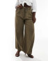 Фото #1 товара ASOS DESIGN Curve tie waist trouser in khaki