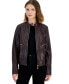 Фото #1 товара Women's Leather Snap-Collar Jacket