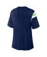 Women's College Navy Seattle Seahawks Earned Stripes T-shirt