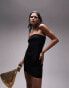 Фото #2 товара Topshop super soft shaping bandeau mini dress in black