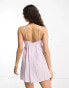 Фото #4 товара ASOS DESIGN Petite cutwork detail mini smock sundress in lilac