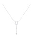 ფოტო #3 პროდუქტის Street Light Open Square Bolo Adjustable Sterling Silver Diamond Lariat Necklace